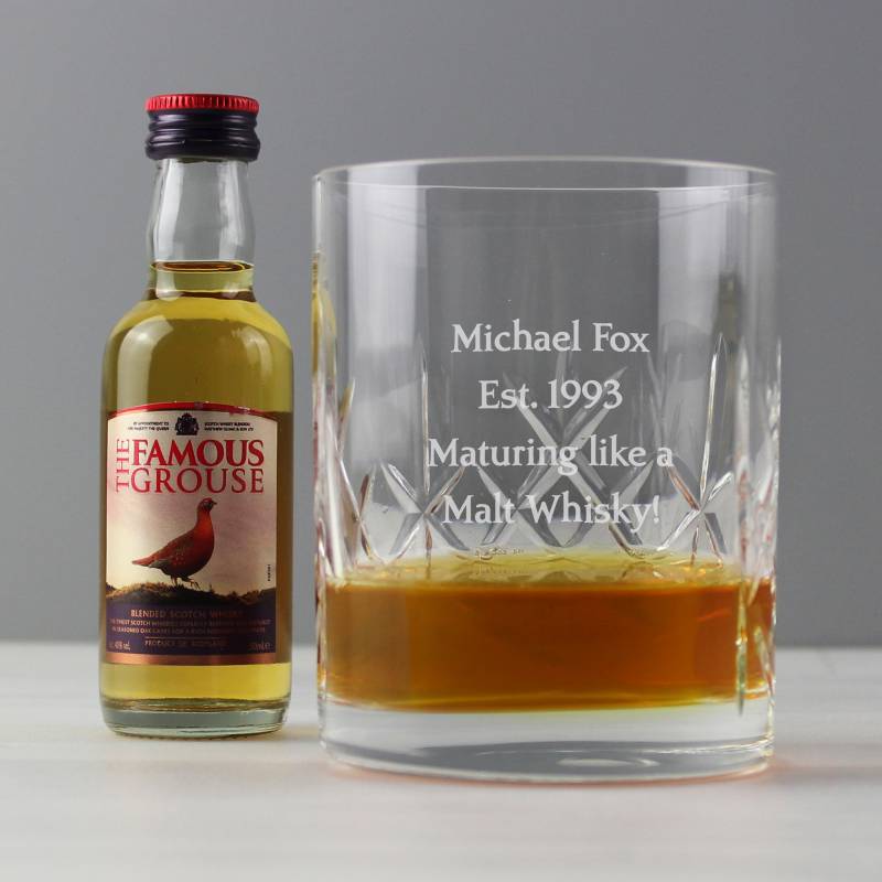 Personalised Crystal & Whisky Gift Set