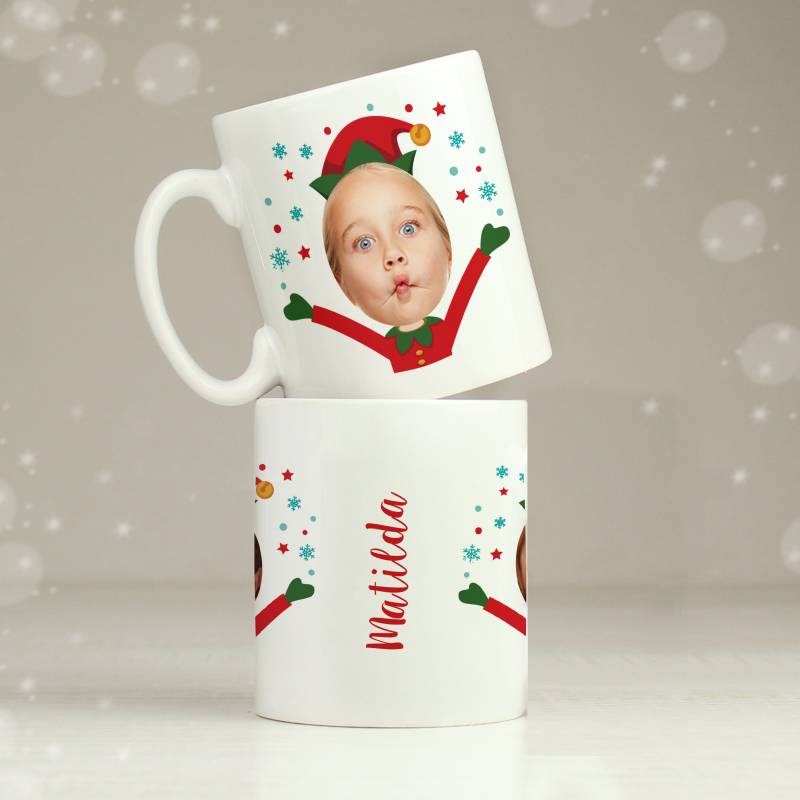 Personalised Photo Upload Elf Mug